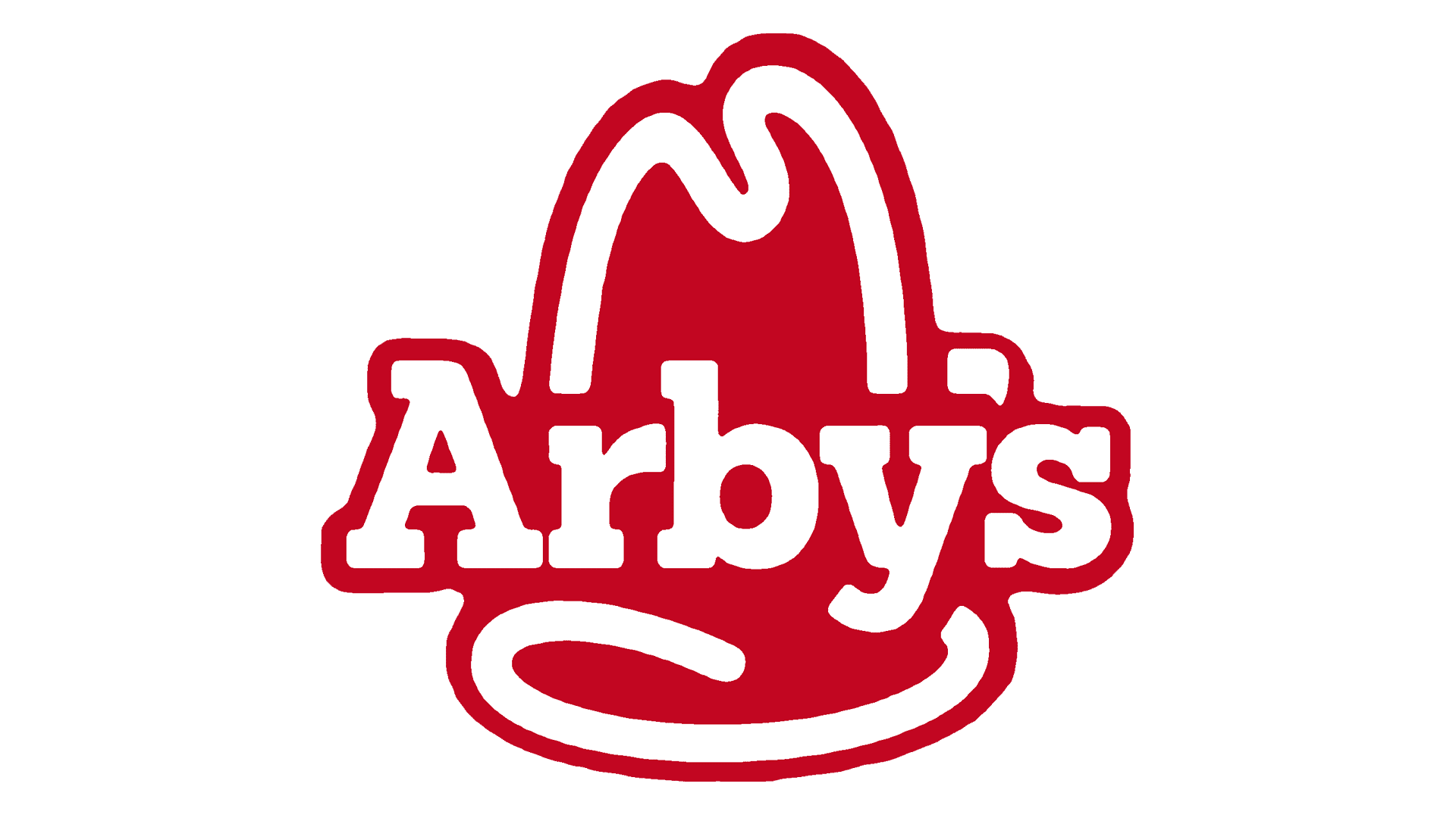 A red and white logo for arby 's.